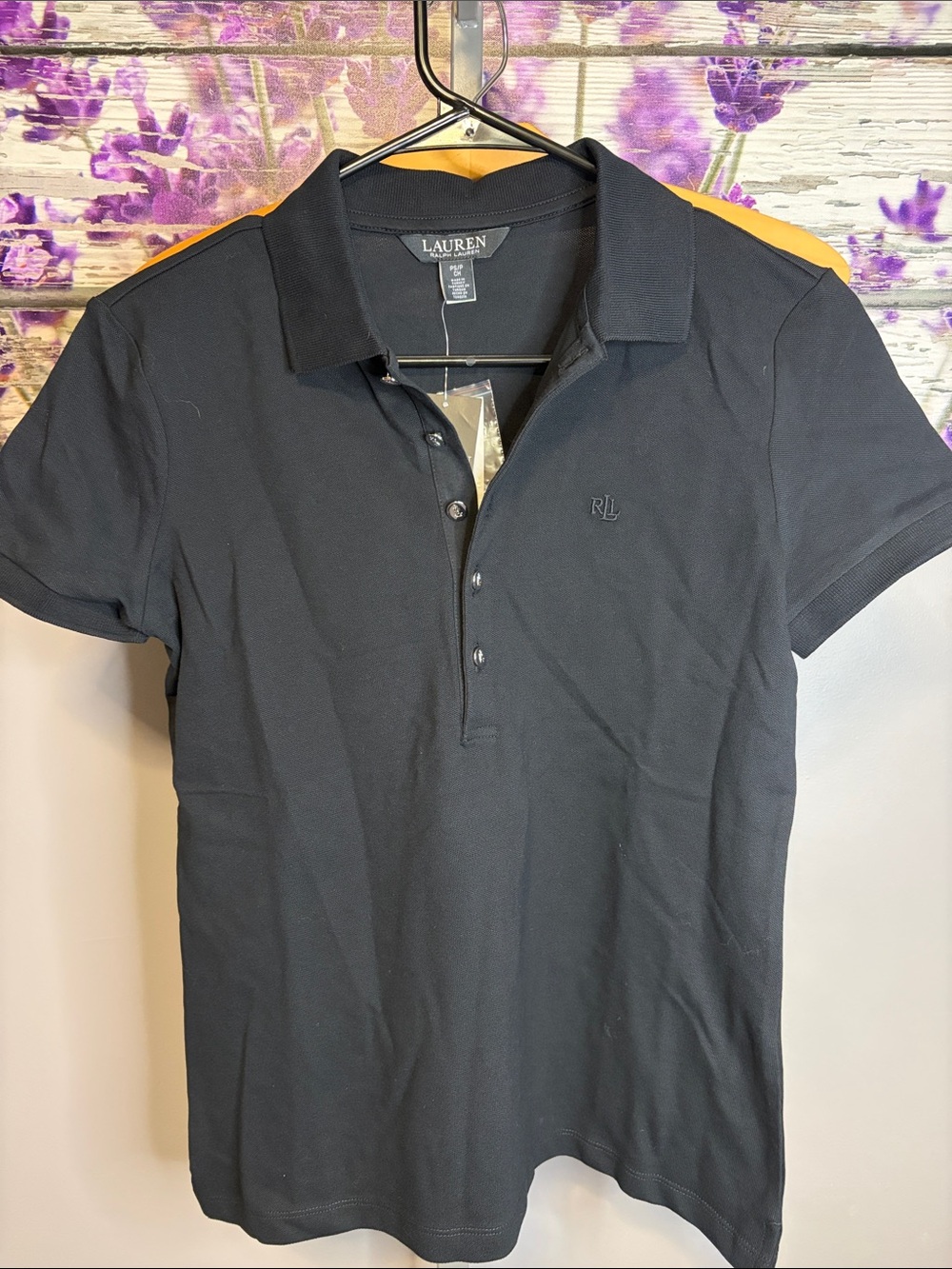 Women’s Lauren Ralph Lauren Black Short-Sleeve Polo NWT Embroidered Logo